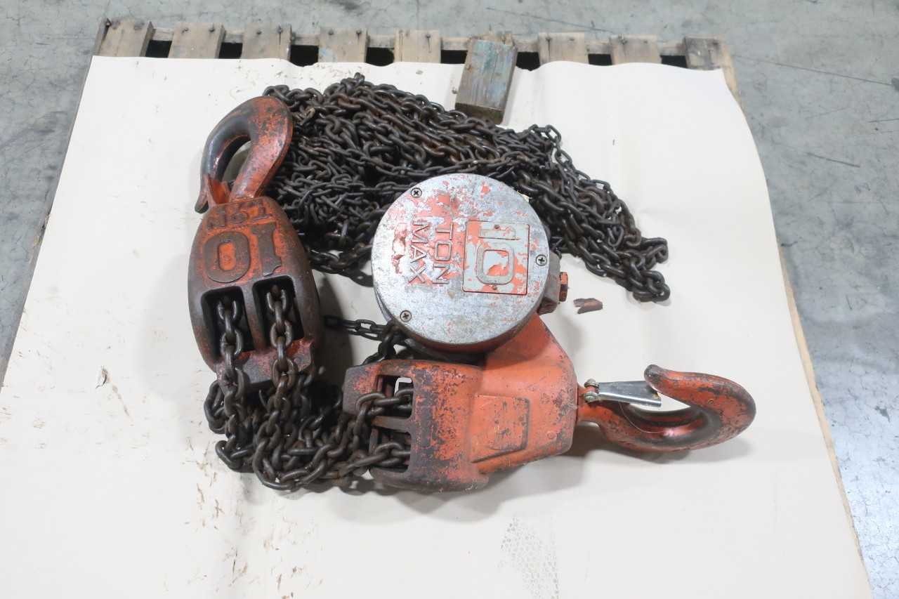 CM COLUMBUS MCKINNON 10 TON MANUAL CHAIN HOIST - LIFTING EQUIPMENT