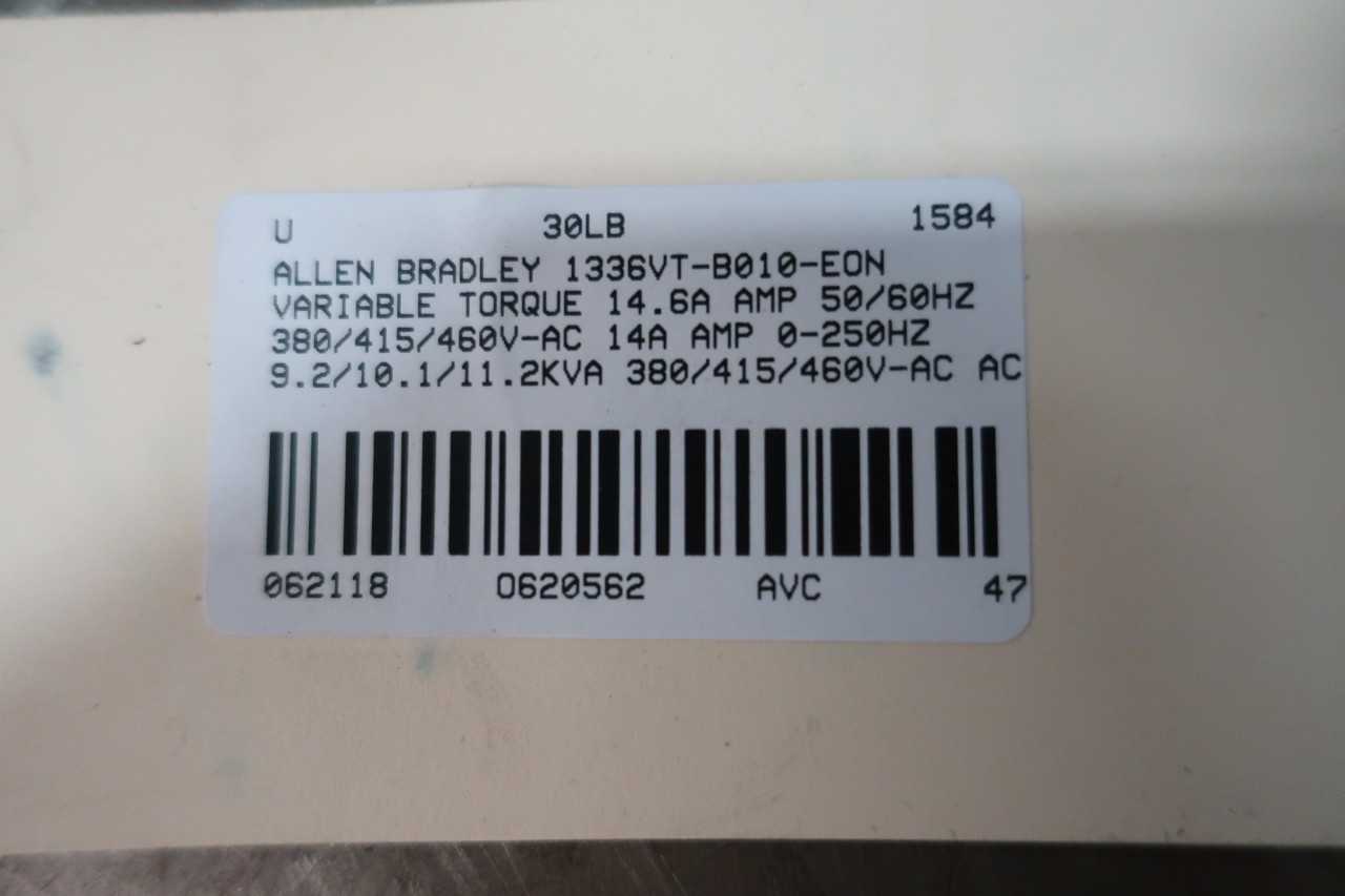 ALLEN BRADLEY 1336VT-B010-EON 10HP AC MOTOR DRIVE - MOTOR DRIVES