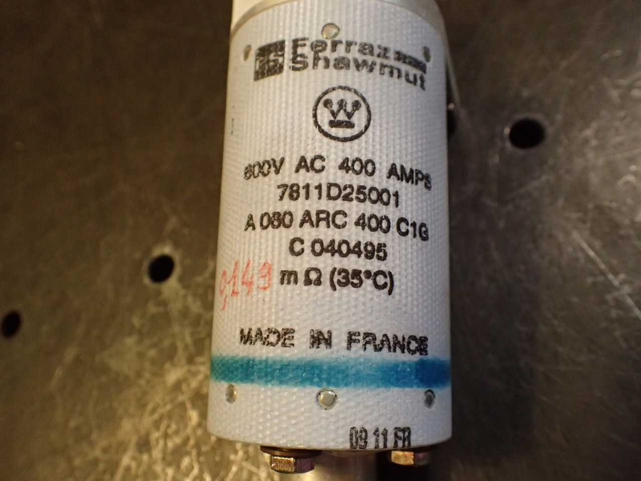 Mersen Ferraz Shawmut Protistor 600V AC 400A Fuse: A060ARC400C1G-E900900WP10 NOS - INDUSTRIAL PARTS