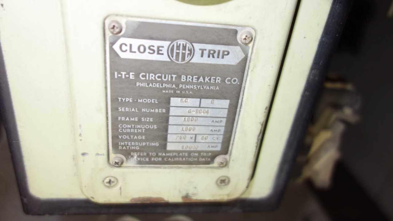 DELTA STAR ITE KC G 1600A 250V-DC BREAKER SWITCHGEAR UNIT - SWITCHGEAR
