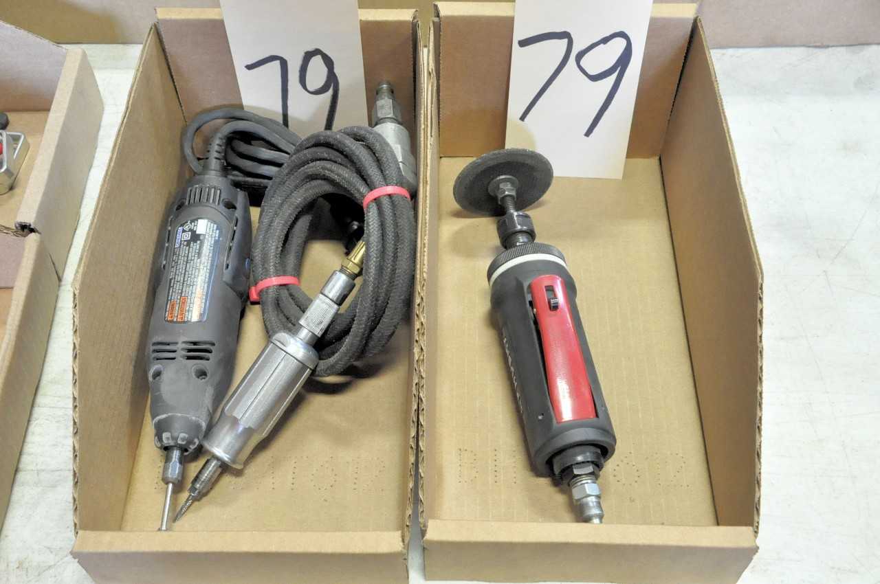 Lot-(1) Dremel Model 3001 Roto Tool, (1) No Name Pneumatic and (1) Husky Straight Die Grinders in (2) Boxes - PNEUMATIC POWER TOOL