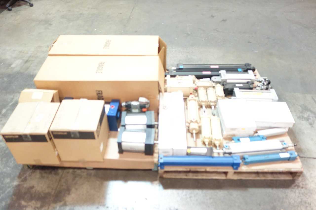 2 PALLETS OF ASSORTED PNEUMATIC CYLINDERS, REGULATORS, FILTERS - PNEUMATIC CYLINDERS & ACTUATORS