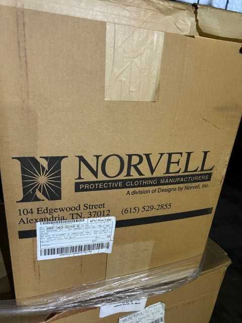 Bulk Lot of New Norvell XL Protective Clothing - QTY 35 Pieces in 9 Cases on 1 Pallet - MISCELLANEOUS