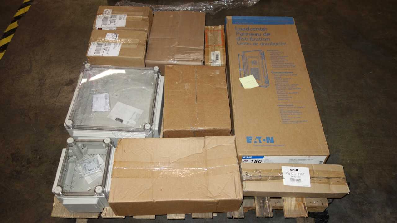 1 PALLET OF ASSORTED EATON ELECTRICAL BOXES, LOADCENTERS - ELECTRICAL COMPONENTS