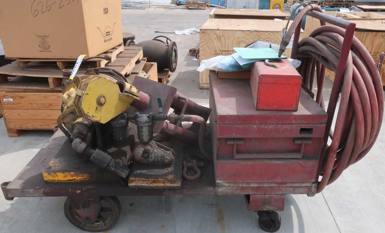 INGERSOLL RAND MODEL EU AIR WINCH 4500LB WITH CART - LIFTING EQUIPMENT