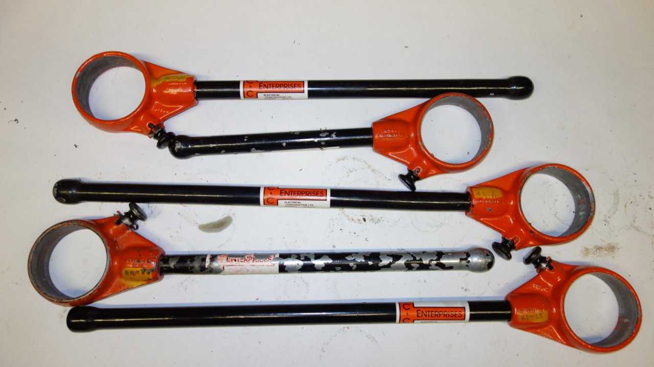 LOT OF 5 ASSORTED RIDGID 12-R DIE HEAD RATCHET THREADERS - HAND TOOLS