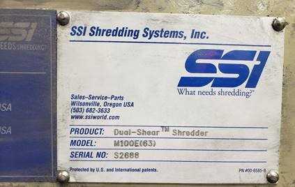 SSI Shredding Systems Inc Dual Shear Scrap Metal Shredder - METAL SHEARS