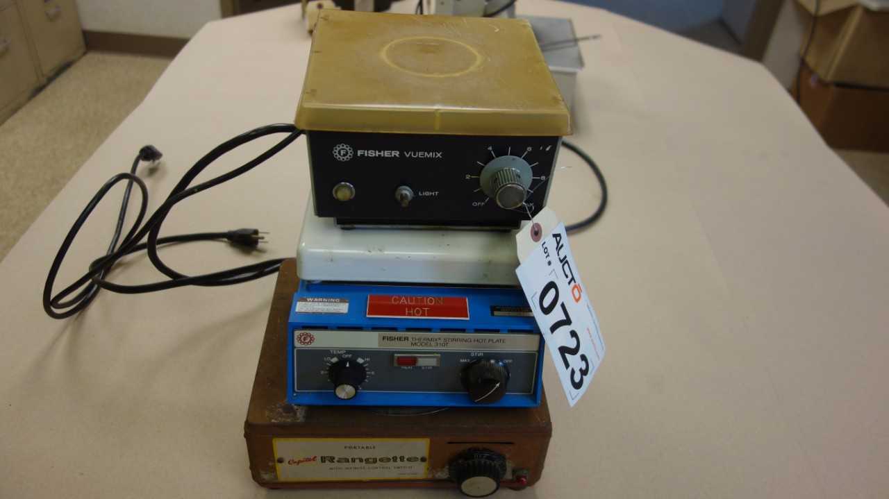 LOT OF 3 ASSORTED HOT PLATE STIRRER, FISHER - LAB & SCIENTIFIC
