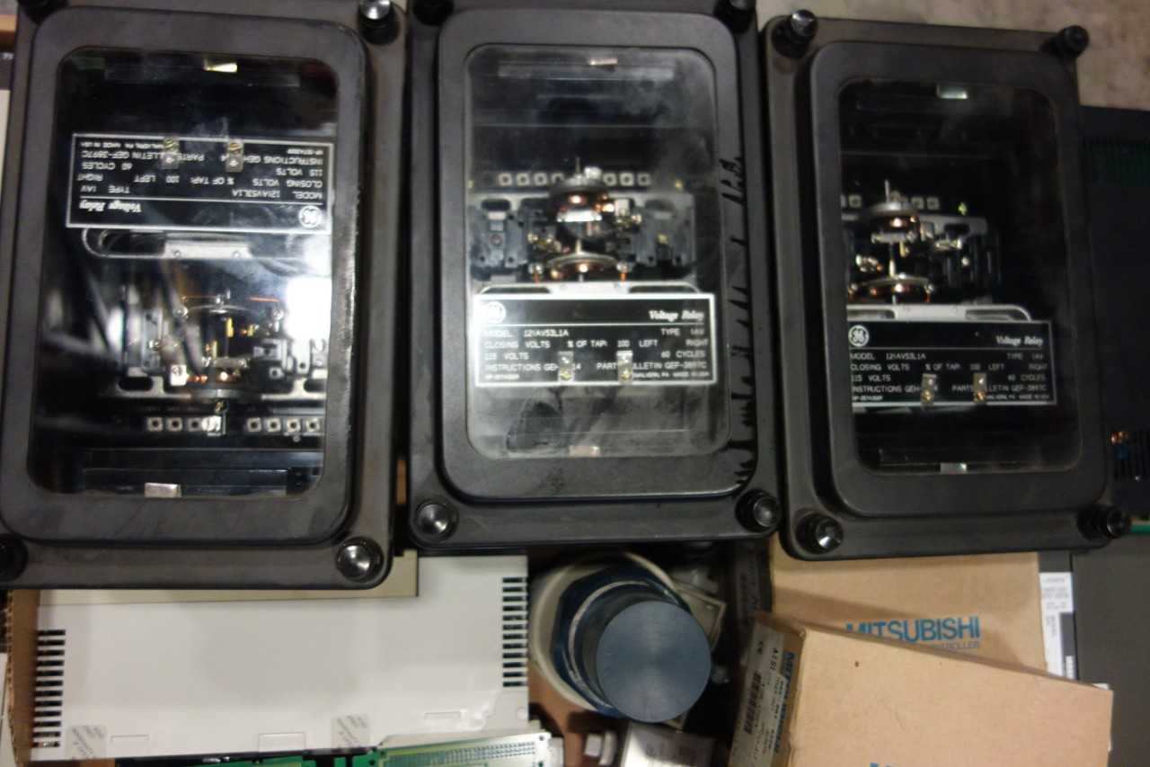 3 PALLETS OF ASSORTED ELETRICAL - PROCESSOR, INPUT MODULES, ANALOGS, POWER UNITS, CIRUIT BOARDS, HEATING UNIT,MOTOR - MITSUBISHI, ALLEN BRADLEY, GENERAL ELECTRIC, OMRON, NEW MILAN - AUTOMATION & CONTROLS