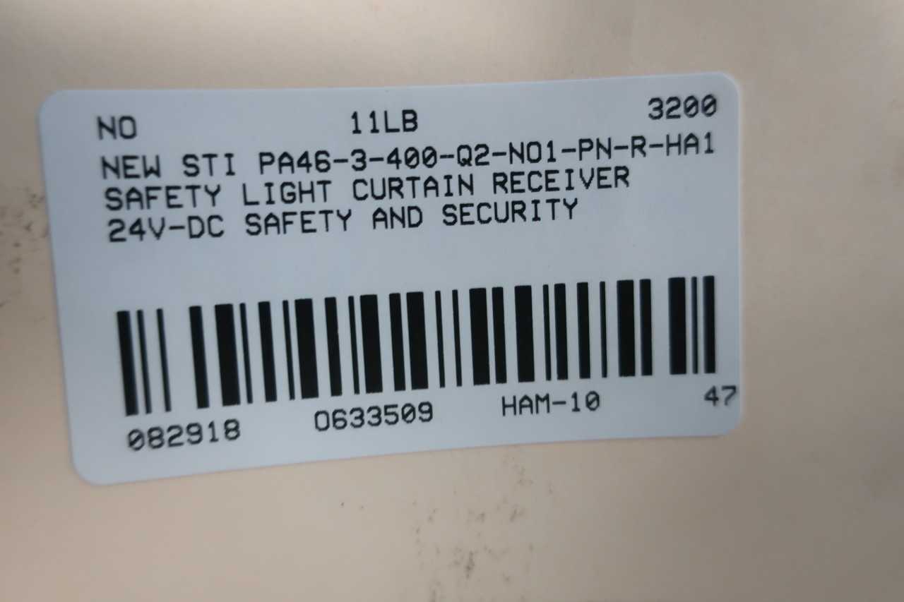NEW STI PA46-3-400-Q2-NO1-PN-R-HA1 24V-DC LIGHT CURTAIN - INDUSTRIAL PARTS