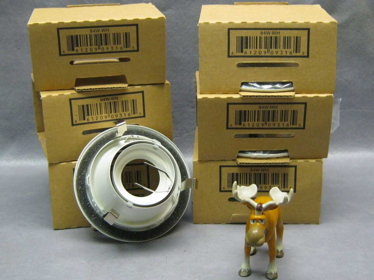 (6) Juno Down-Lites 84W-WH Halogen Baffle (for IC24 housings) White - LIGHTING