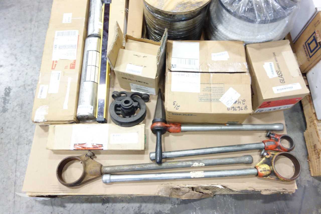 3 PALLETS OF ASSORTED INDUSTRIAL SURPLUS - ELECTRICAL COMPONENTS