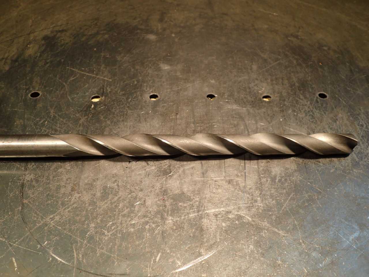 21/32" .6562" HSS Drill Bit: 8-1/4" Extra Long Flutes, Straight Shank, 12" OAL - MACHINING EQUIPMENT PARTS