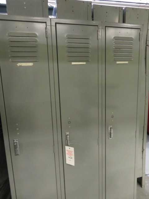 Lockers, 3 each @ 5' H and 24 each @ 3.5 H, all in this lot - SHELVING