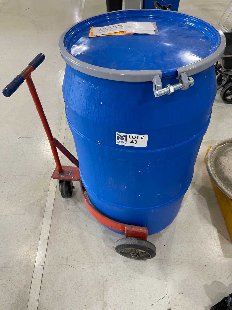 Empty Plastic Barrel with Dolly - TOOL STORAGE