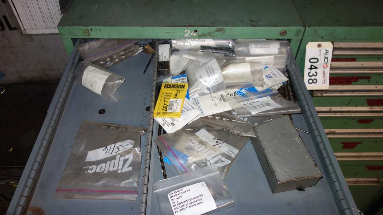 CONTENTS OF STANLEY VIDMAR TOOLBOX ASSORTED TOOLS BITS DIES - HAND TOOLS
