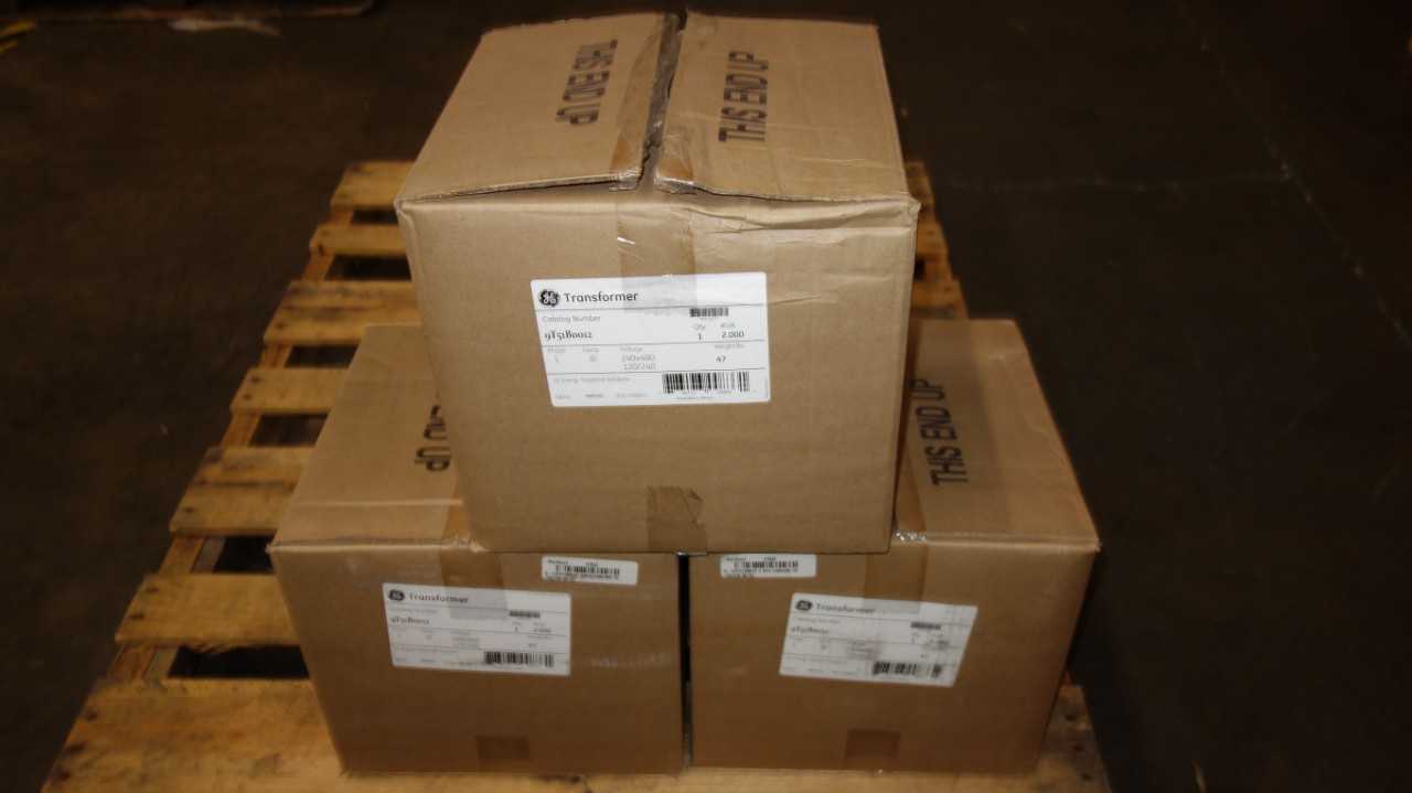 LOT OF 3 GE 9T51B0012 2KVA 480/120V-AC TRANSFORMERS - CONTROL TRANSFORMERS