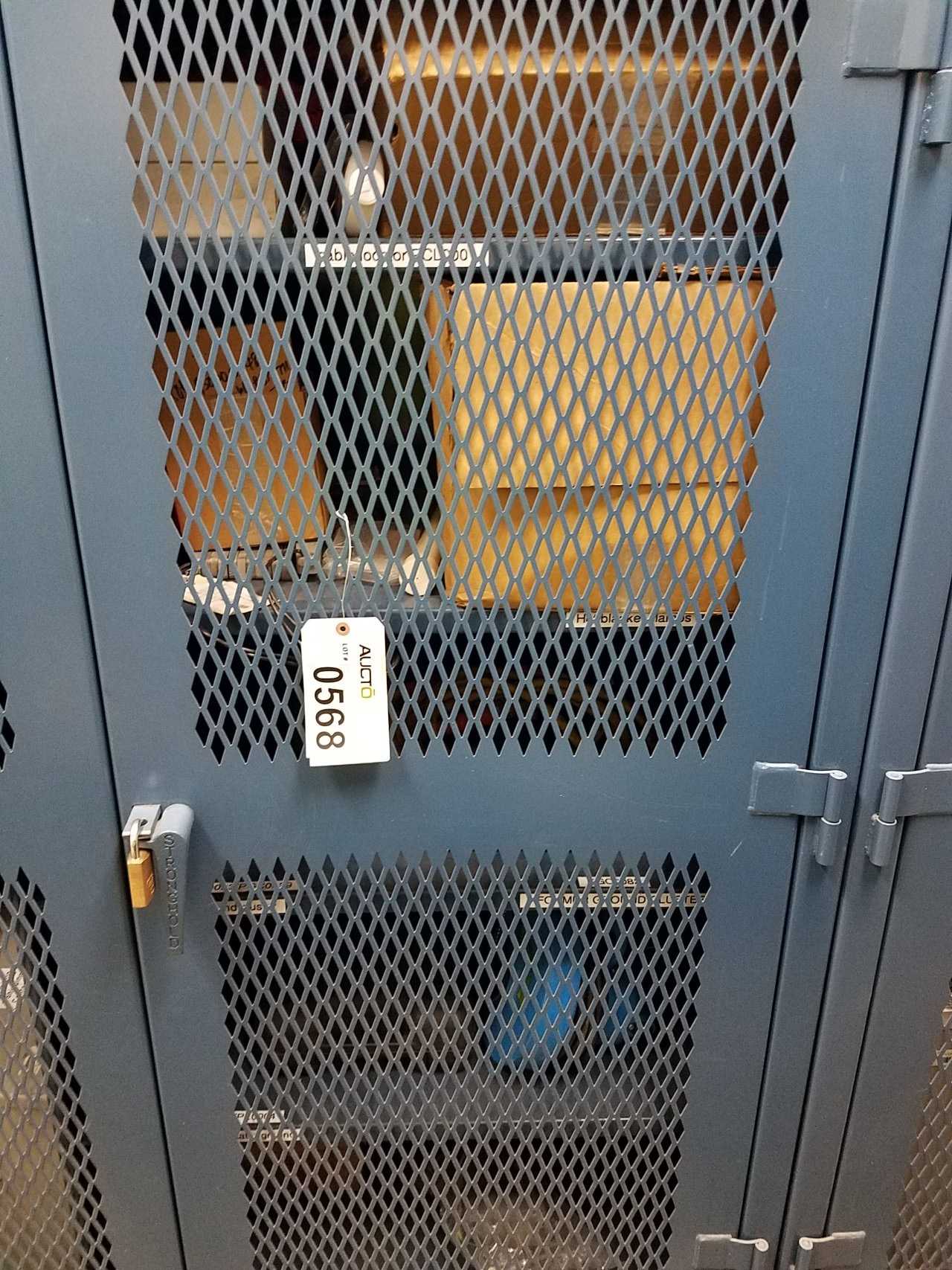 Double door see-through cabinet, 6' x 5' x 2', no contents - TOOL STORAGE