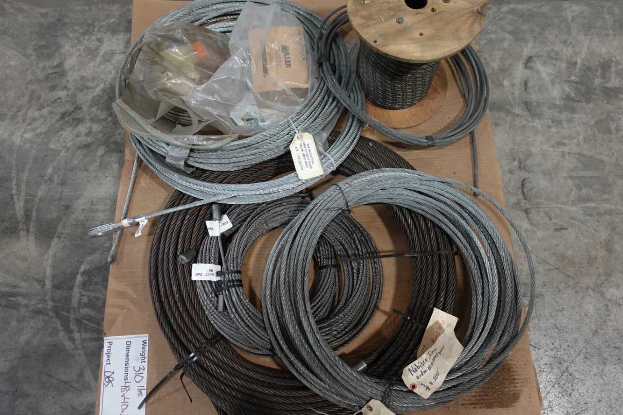 LOT OF ASSORTED WIRE ROPE CABLES - ELECTRICAL COMPONENTS