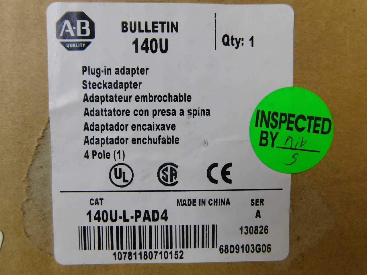 Quantity of 4x 140U-L-PAD4 MCCB/Molded Case Circuit Breakers - CIRCUIT BREAKERS