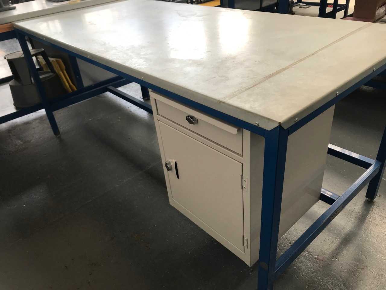 Metal topped workbench with tool cupboard - PLANT & FACILITY