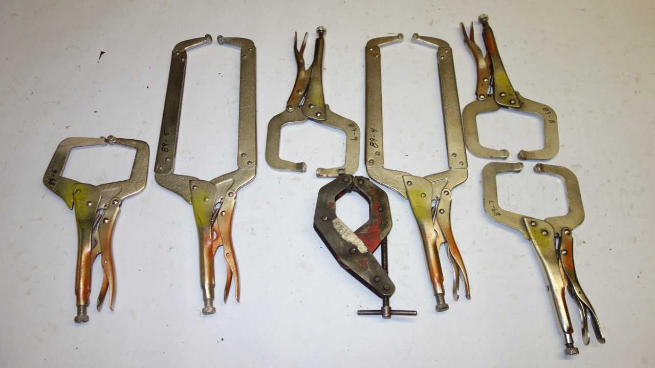 LOT OF 7 ASSORTED VICE GRIP CLAMPS - ELECTRIC POWER TOOLS
