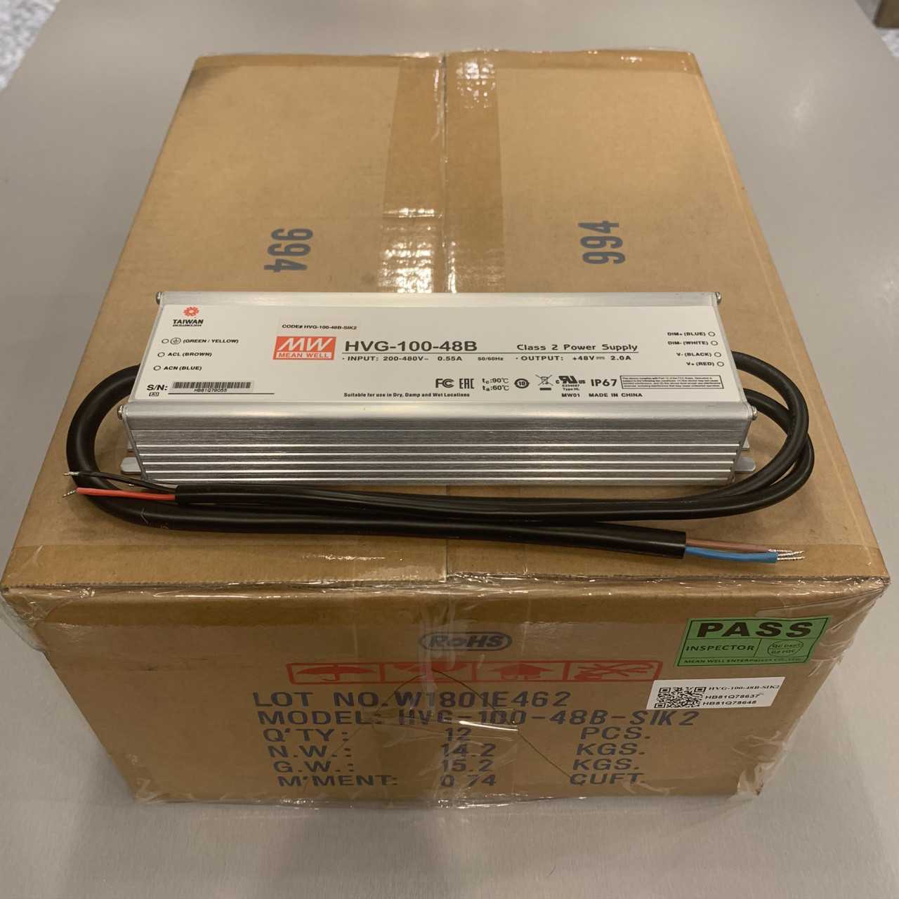 New - Lot of 60 - Mean Well HVG-100-48B-SIK2 LED Power Supply Driver - ELECTRICAL COMPONENTS