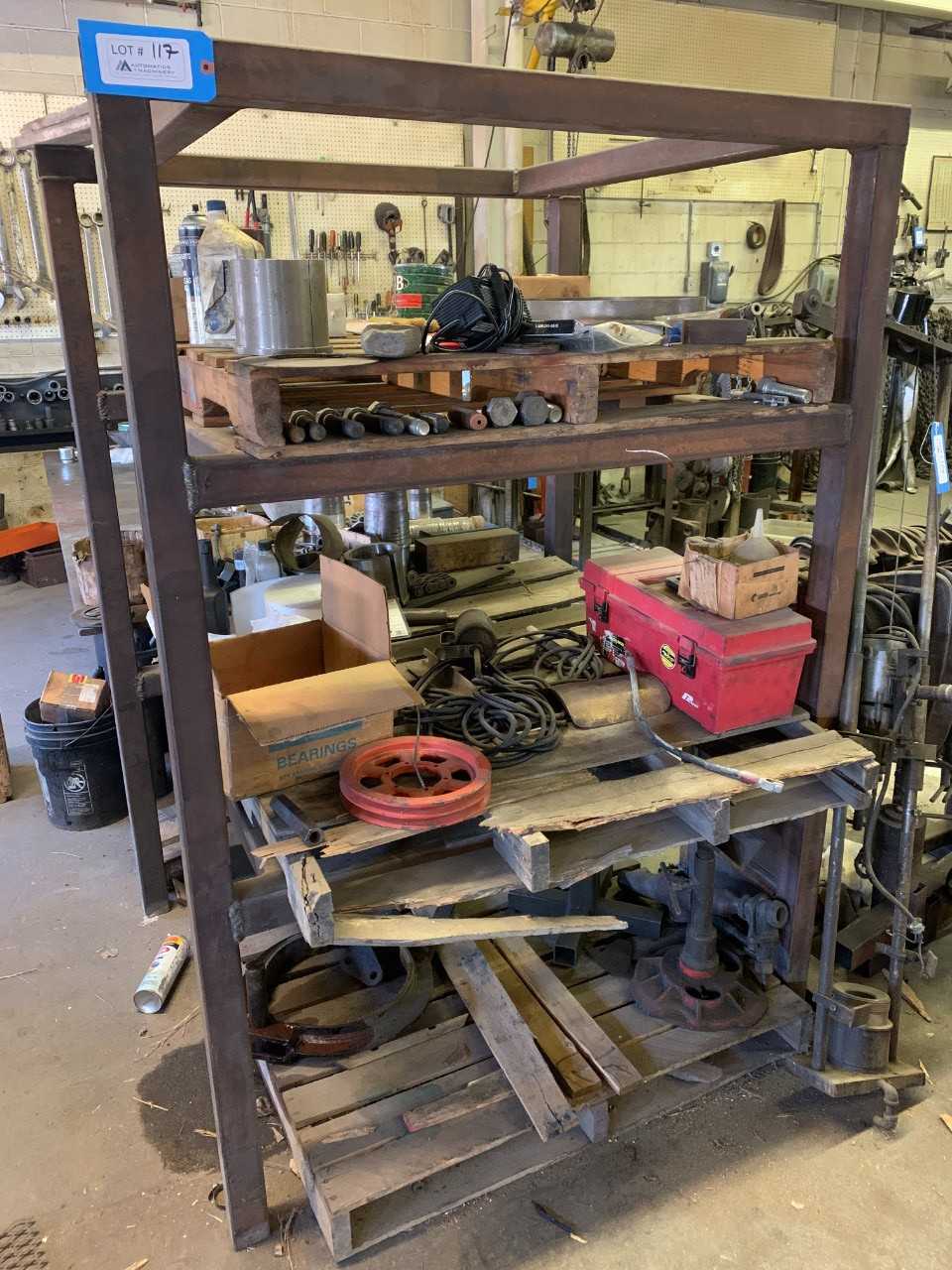 Metal Shelving unit w/all contents - SHELVING
