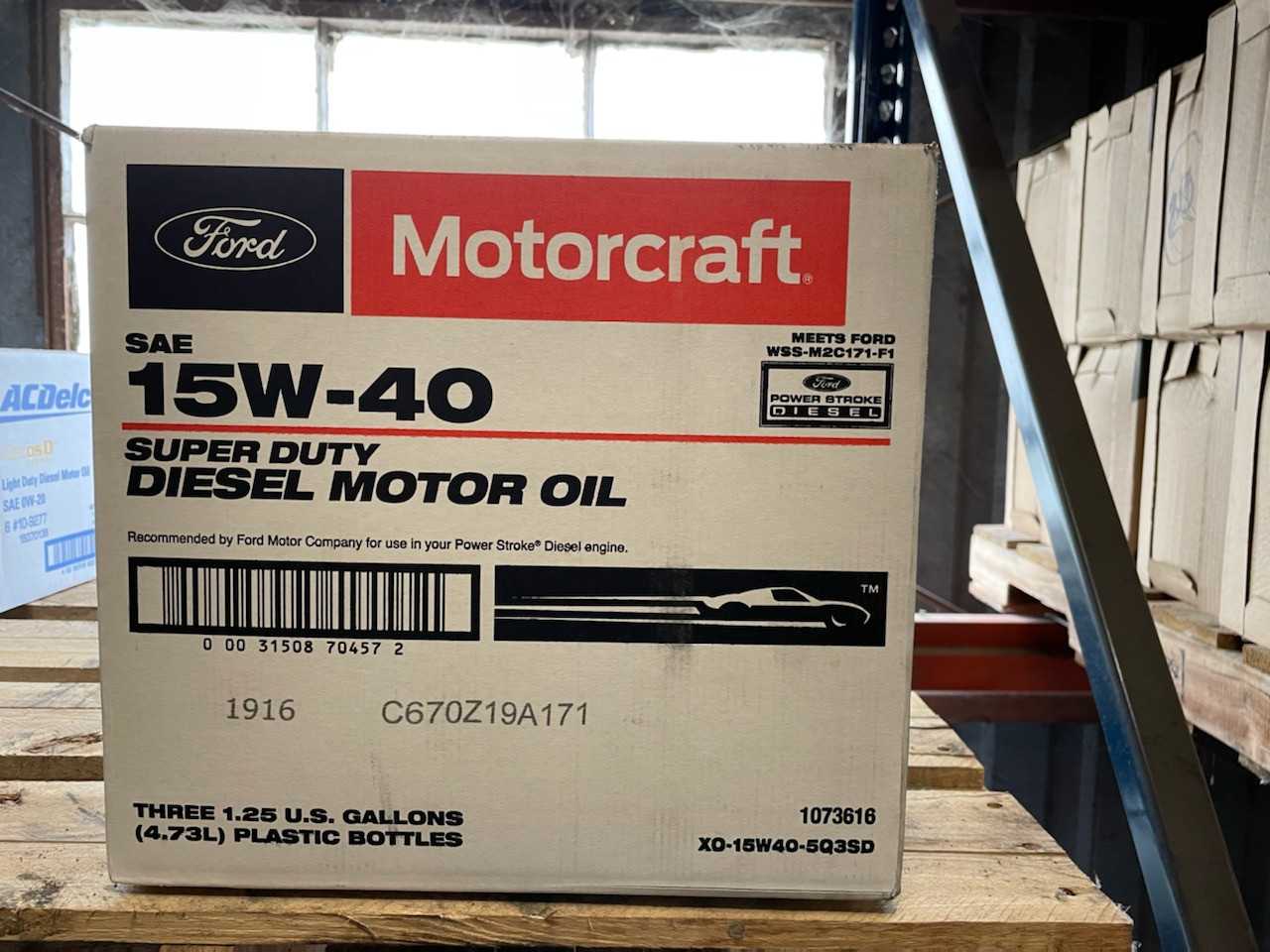 Lot of 5 Cases - MOTORCRAFT SUPER DUTY DIESEL 15W40 3X5QT - MISCELLANEOUS