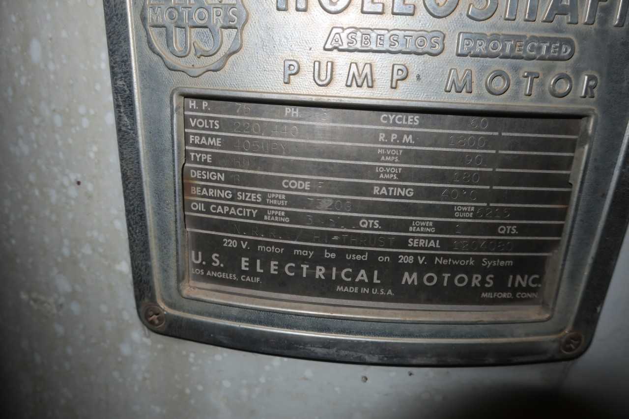 LOT OF 2 US ELECTRICAL MOTORS 75HP 440V 405UPY 1800RPM 60CY - ELECTRIC MOTORS