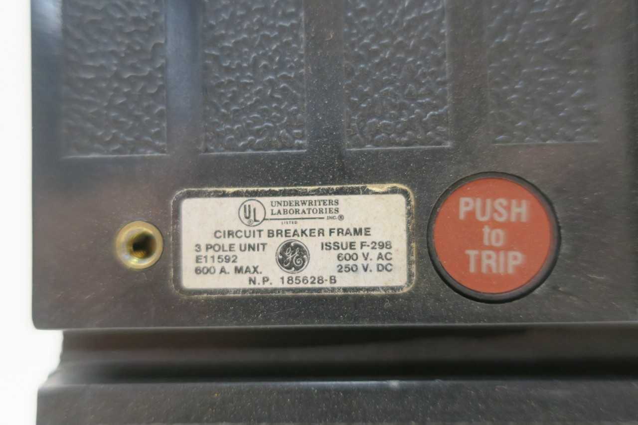 GENERAL ELECTRIC GE THJ9VF26 3P 600A AMP 600V-AC MOLDED CASE BREAKER - CIRCUIT BREAKERS