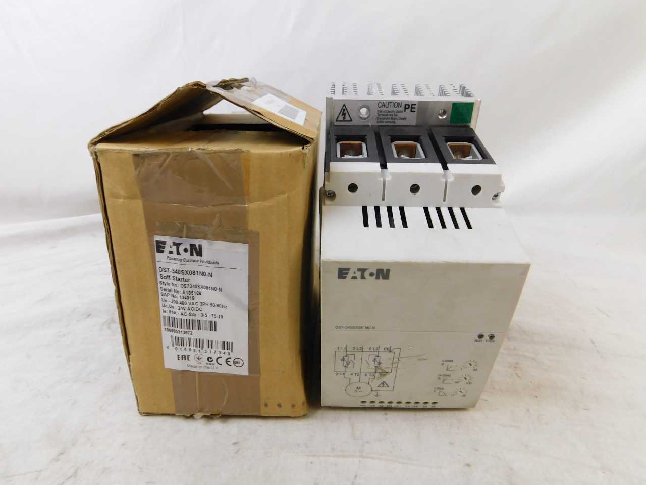(1) Eaton DS7-340SX081N0-N Soft Starter 24VAC 50/60Hz 2 - MOTOR STARTERS