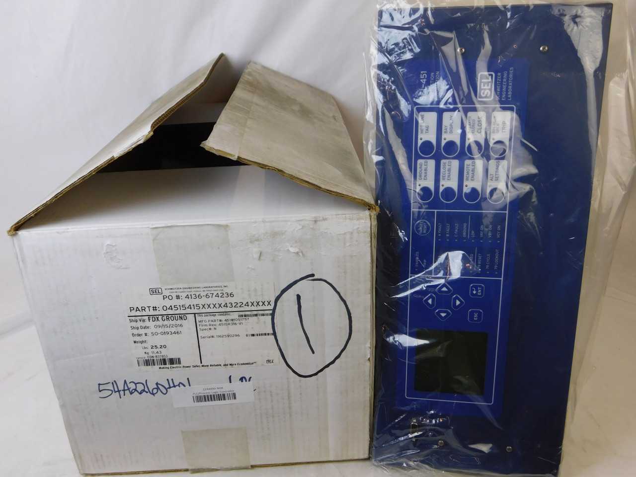 (1) SEL 224XXXX PLC Control SEL-4515 125VDC 50/60Hz - AUTOMATION & CONTROLS