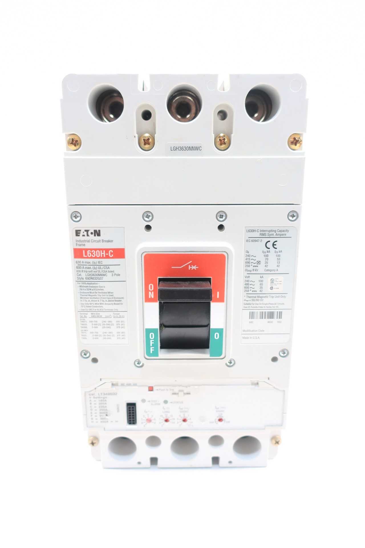 NEW EATON LGH3630NNWC 600A 600V-AC CIRCUIT BREAKER - CIRCUIT BREAKERS