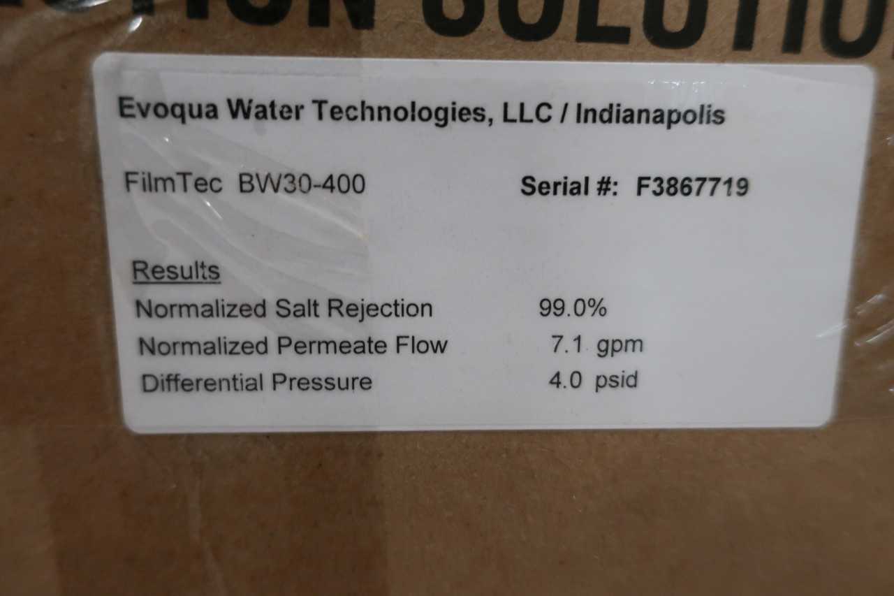 1 PALLET OF EVOQUA  BW30-400 WATER FILTER ELEMENTS - POWER TRANSMISSION
