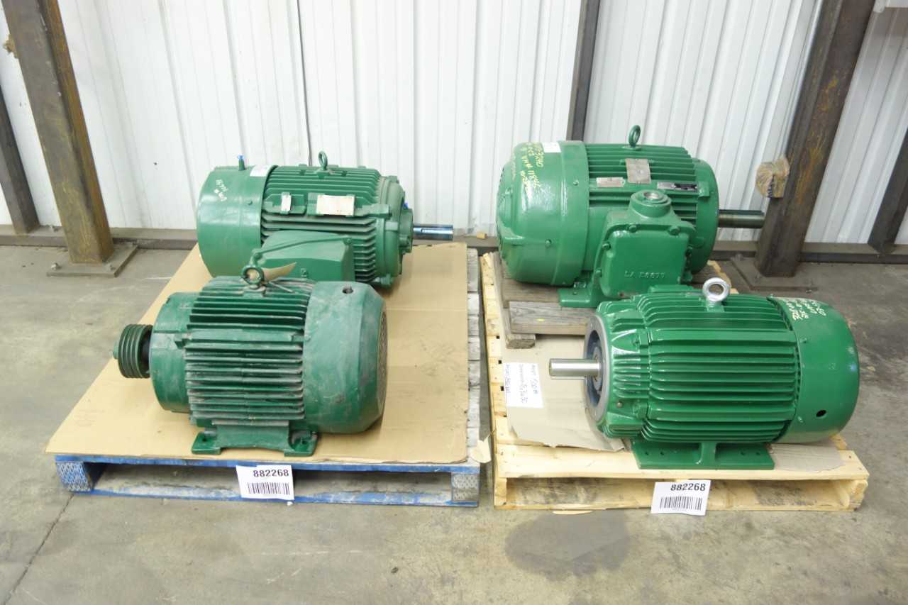 2 PALLETS OF ASSORTED AC MOTORS, 460 V, 15 - 75 HP - ELECTRIC MOTORS