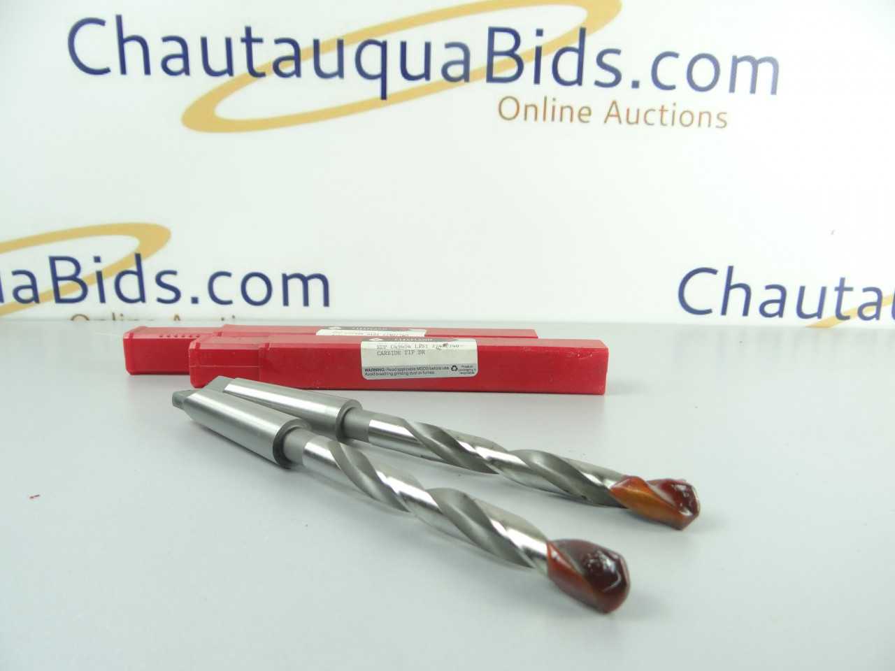 Pair of NEW Cleveland Carbide Tipped 2MT Taper Shank Drills - MISCELLANEOUS