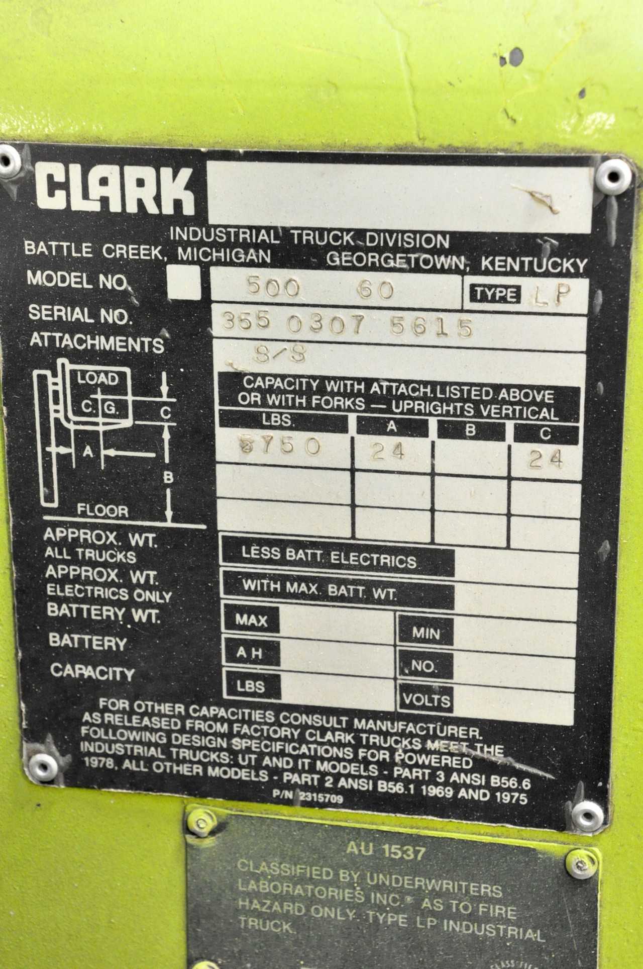 Clark Model 500 LP Fork Lift - FORKLIFTS