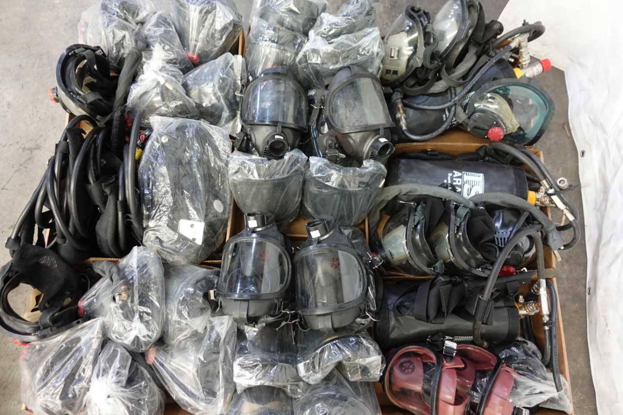3 PALLETS OF ASSORTED ISI SUPPLIED AIR RESPIRATORS AND ACCESSORIES - ELECTRICAL COMPONENTS