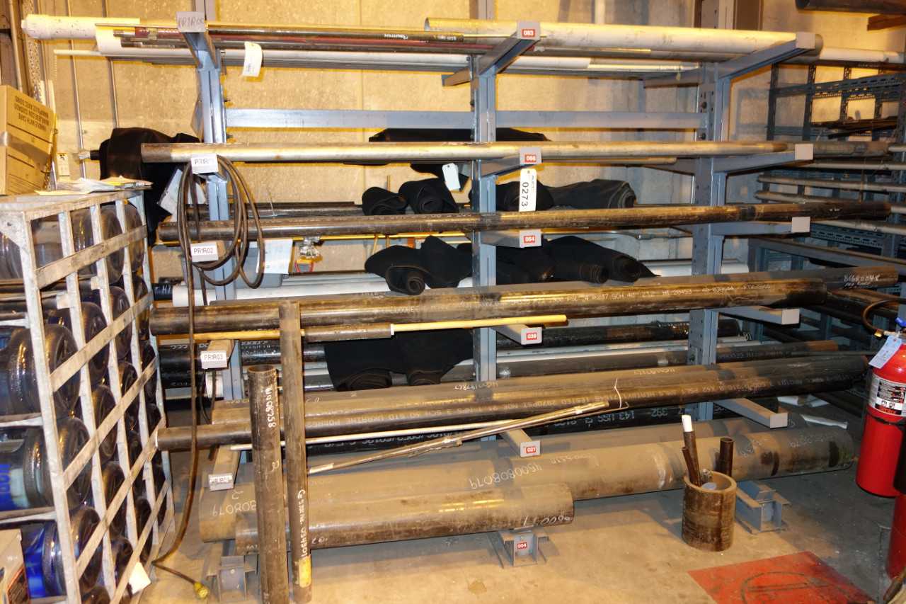 CONTENTS OF RACKING, ASSORTED BOILER TUBES - INDUSTRIAL PARTS