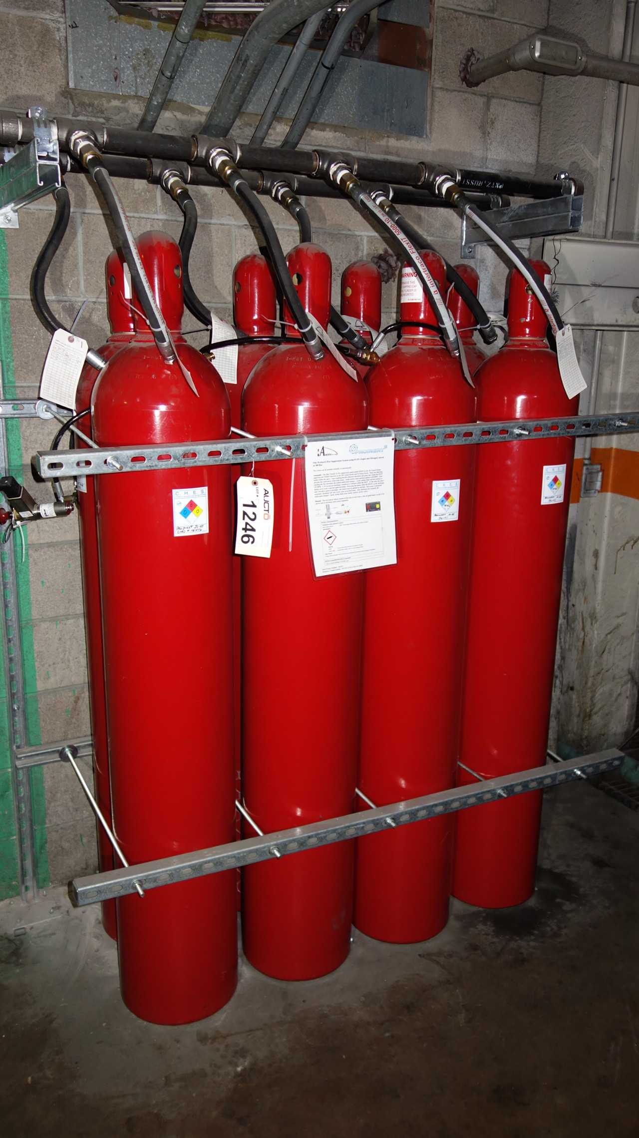 LOT OF 8 FIKE PROINERT2 IG-55 FIRE SUPPRESSION TANKS - SAFETY EQUIPMENT