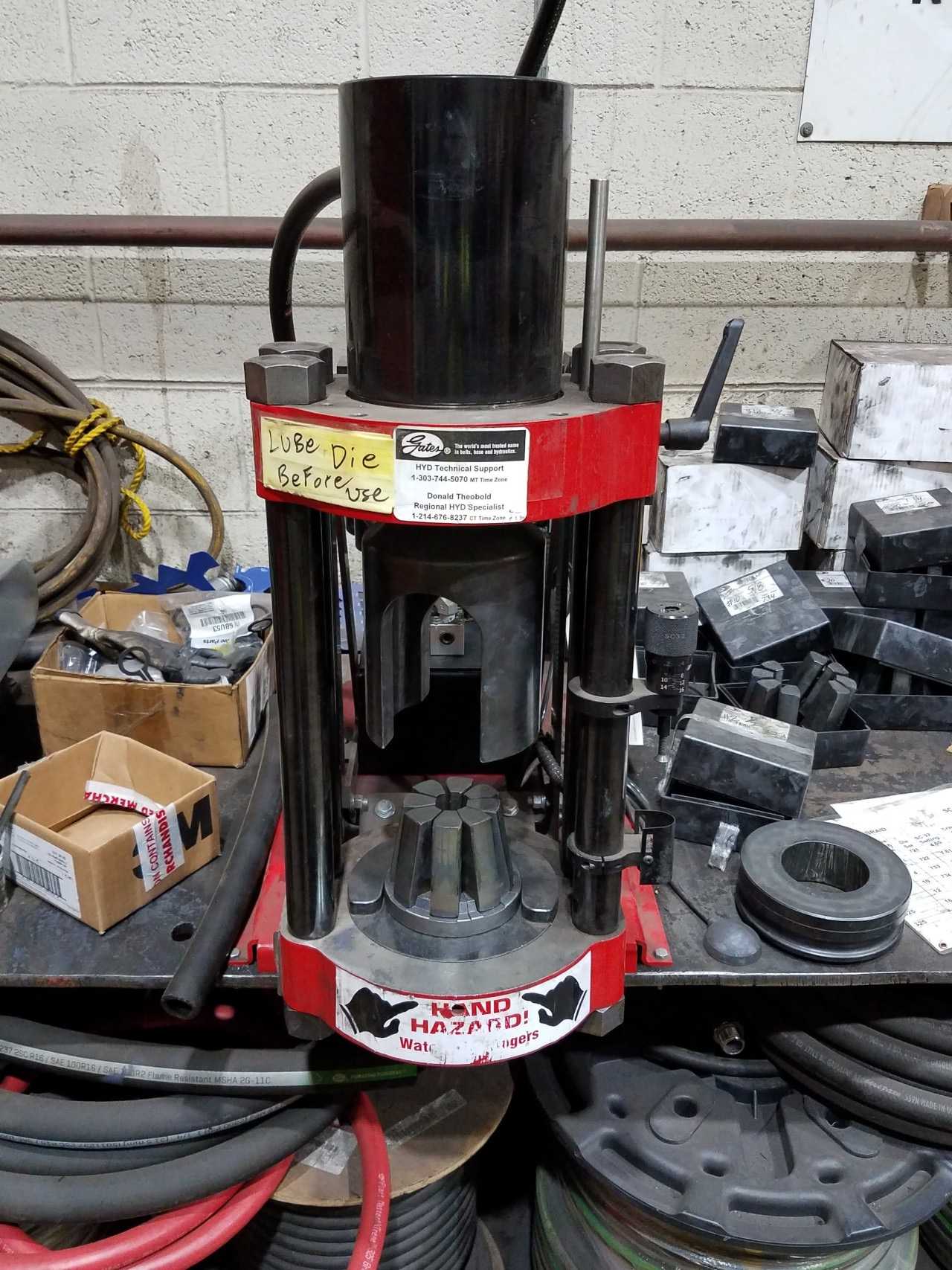 Hose fitting crimper, 2" max, 2hp 230V-AC 1ph - ELECTRIC MOTORS Hose fitting crimper, 2" max, 2hp 230V-AC 1ph - ELECTRIC MOTORS
