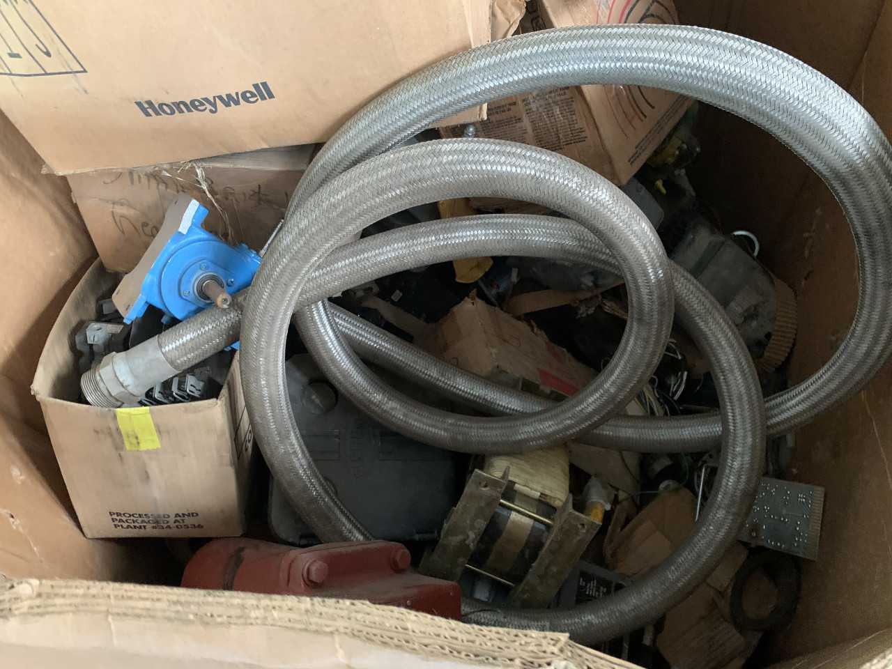 CRATE OF ELECTRICAL AUTOMATION EQUIPMENT PARTS - ELECTRICAL COMPONENTS