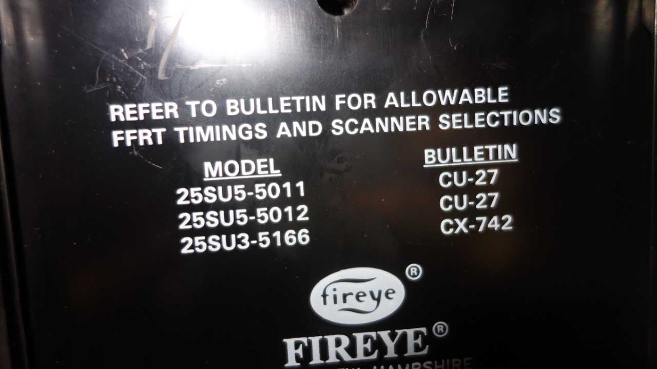 FIREYE 25SU5-5012 BURNER CONTROL CABINET - AUTOMATION & CONTROLS