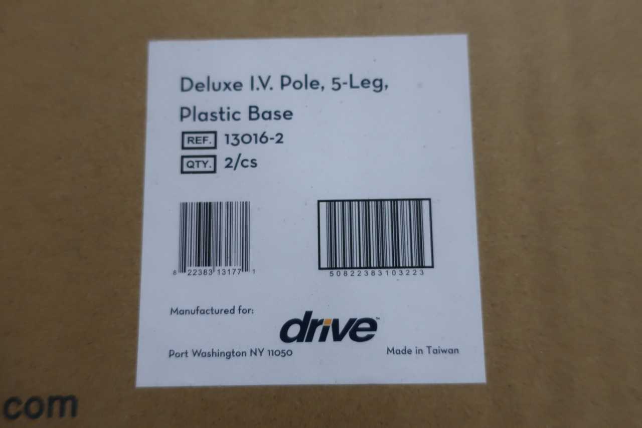 LOT OF 8 DRIVE DELUXE I.V. POLES - MOTOR DRIVES