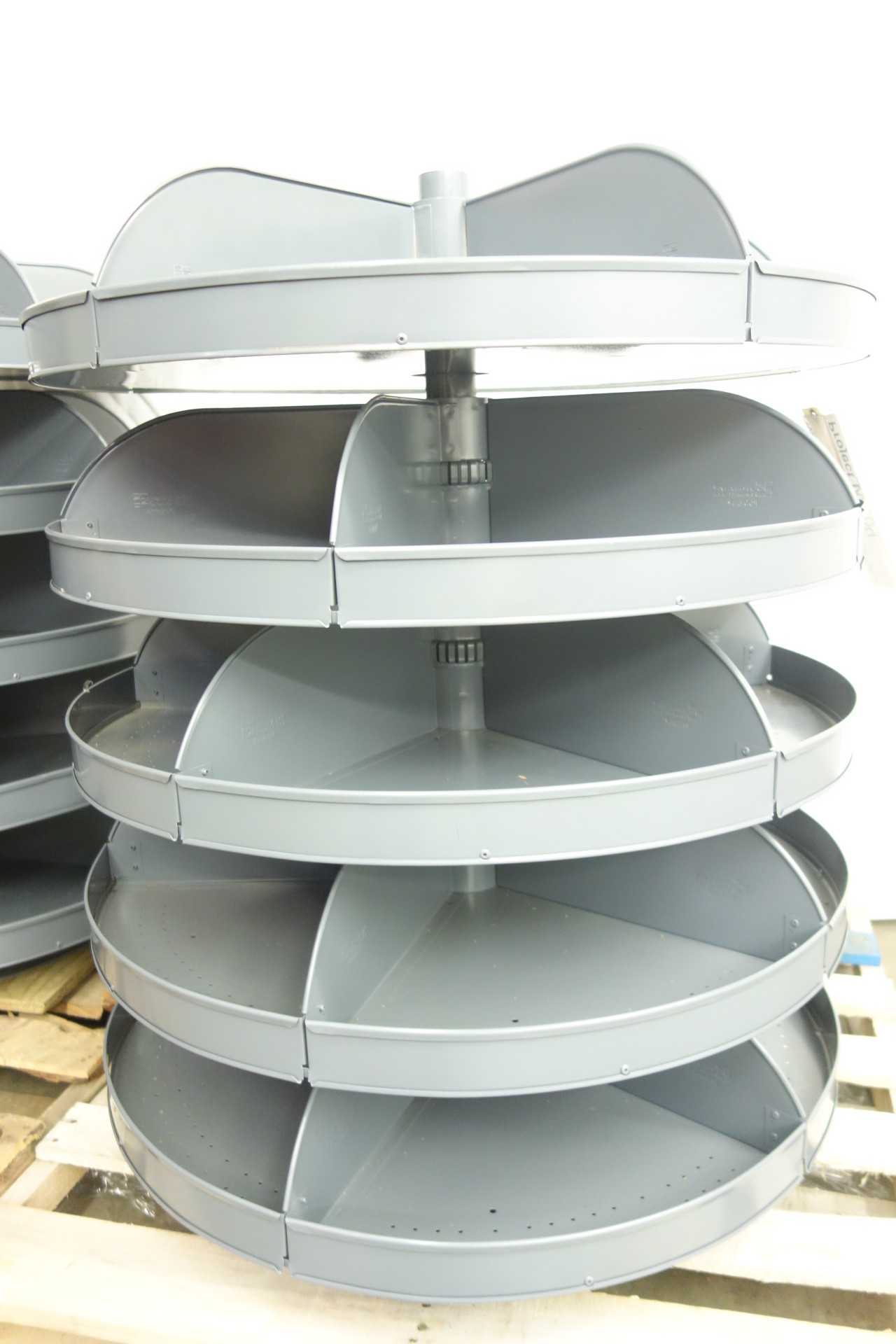 LOT OF 2 LAZY SUSAN STORAGE BINS - TOOL STORAGE