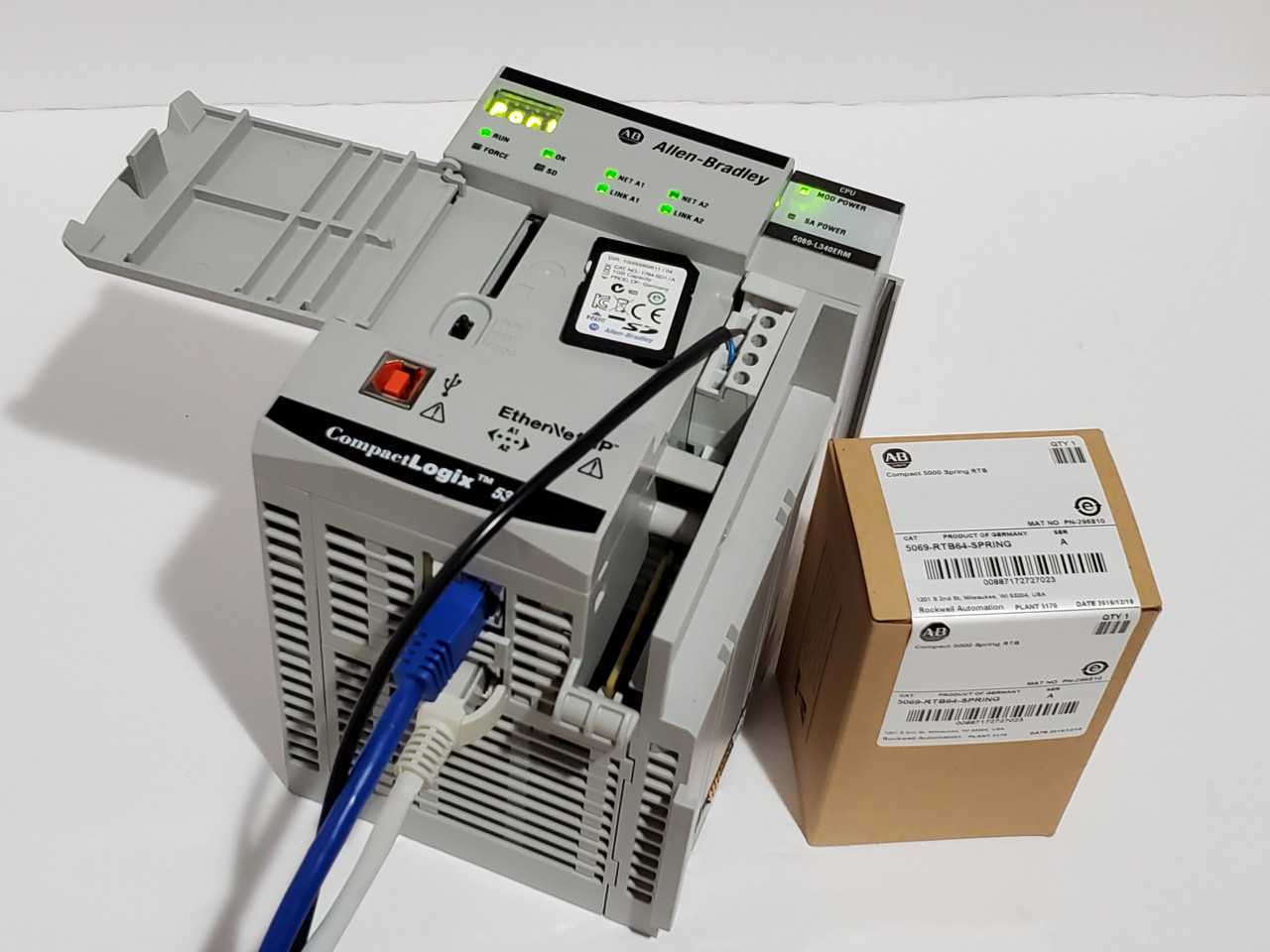 Allen Bradley CompactLogix 5069-L340ERM Plus Brand new 5069-RTB64 Spring - AUTOMATION & CONTROLS