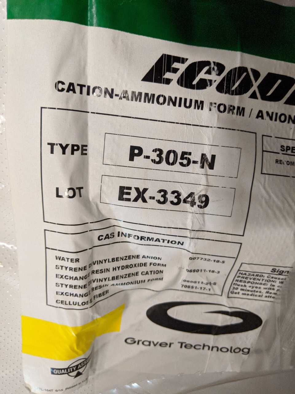 Lot of 10 Pallets of Ecodex P-305-N Powdered Exchange Resin - MISCELLANEOUS