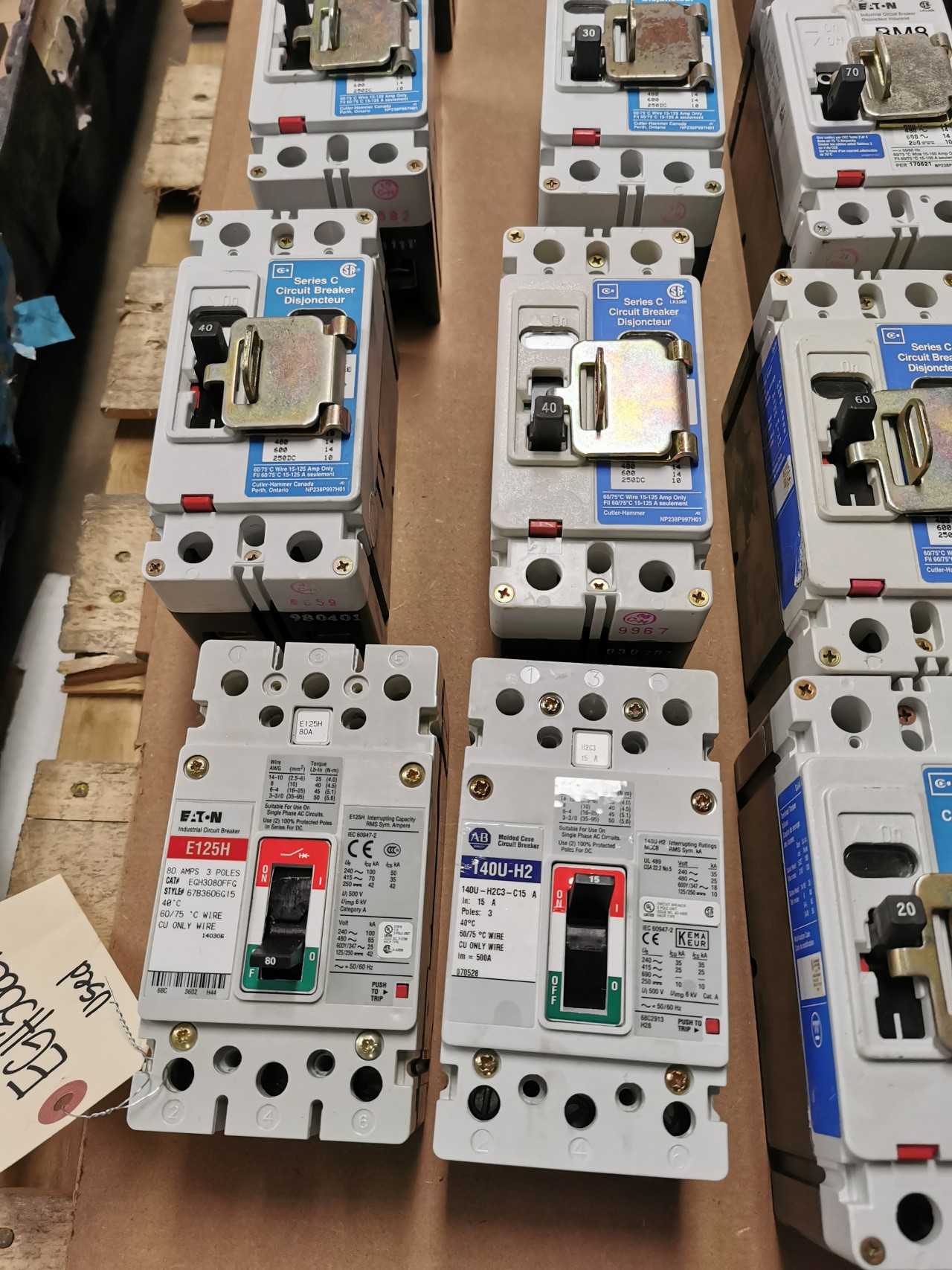Lot of 2-pole Industrial Circuit Breakers - INDUSTRIAL PARTS