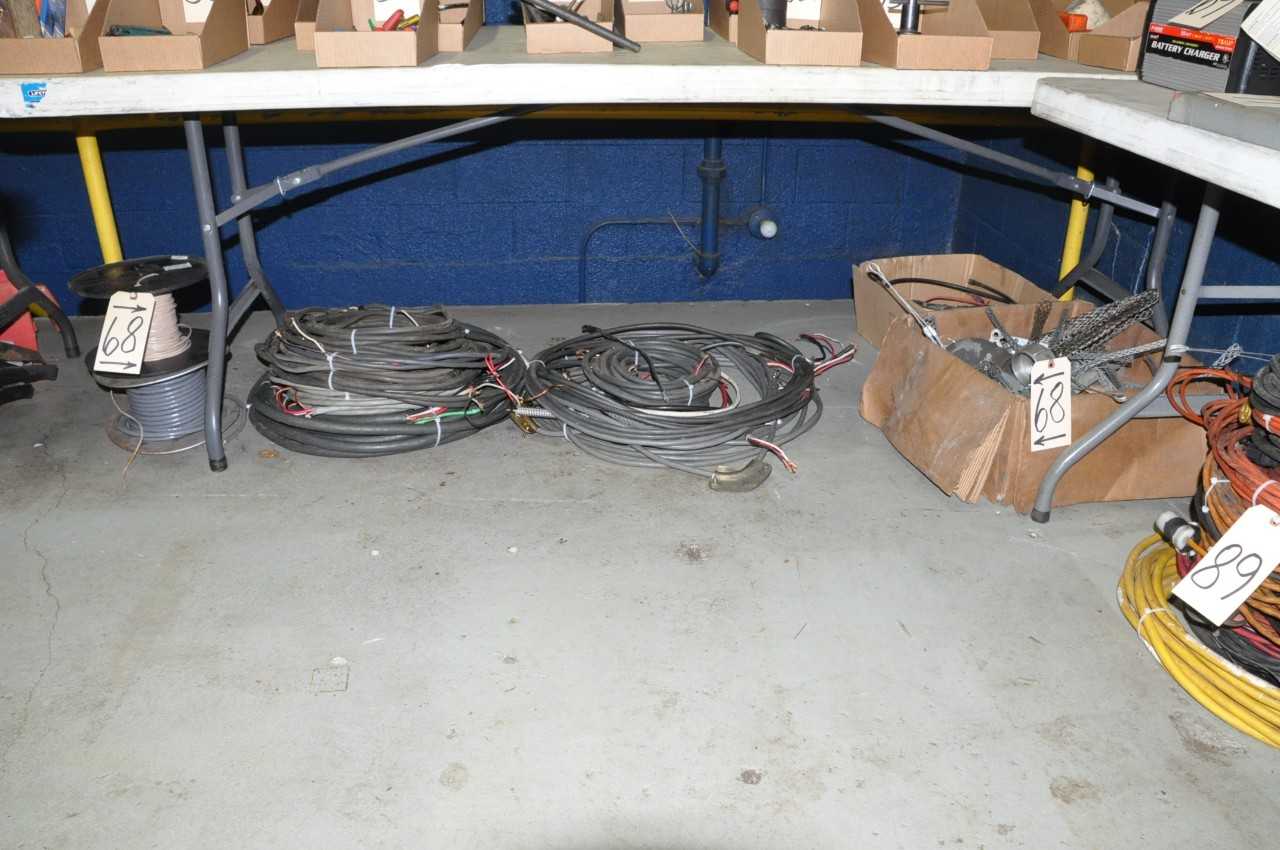 Industrial Machine Drop Electrical Cords on Floor Under Table - ELECTRICAL COMPONENTS